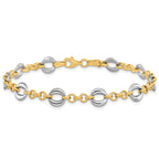 10K Two-tone Polished Fancy Link Bracelet