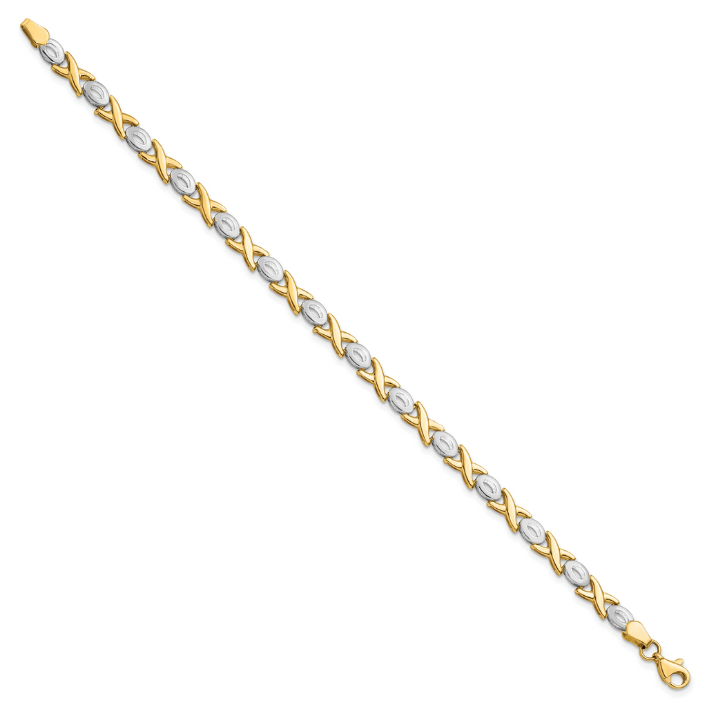 10K Two-tone Polished Bracelet