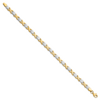 10K Two-tone Polished Bracelet