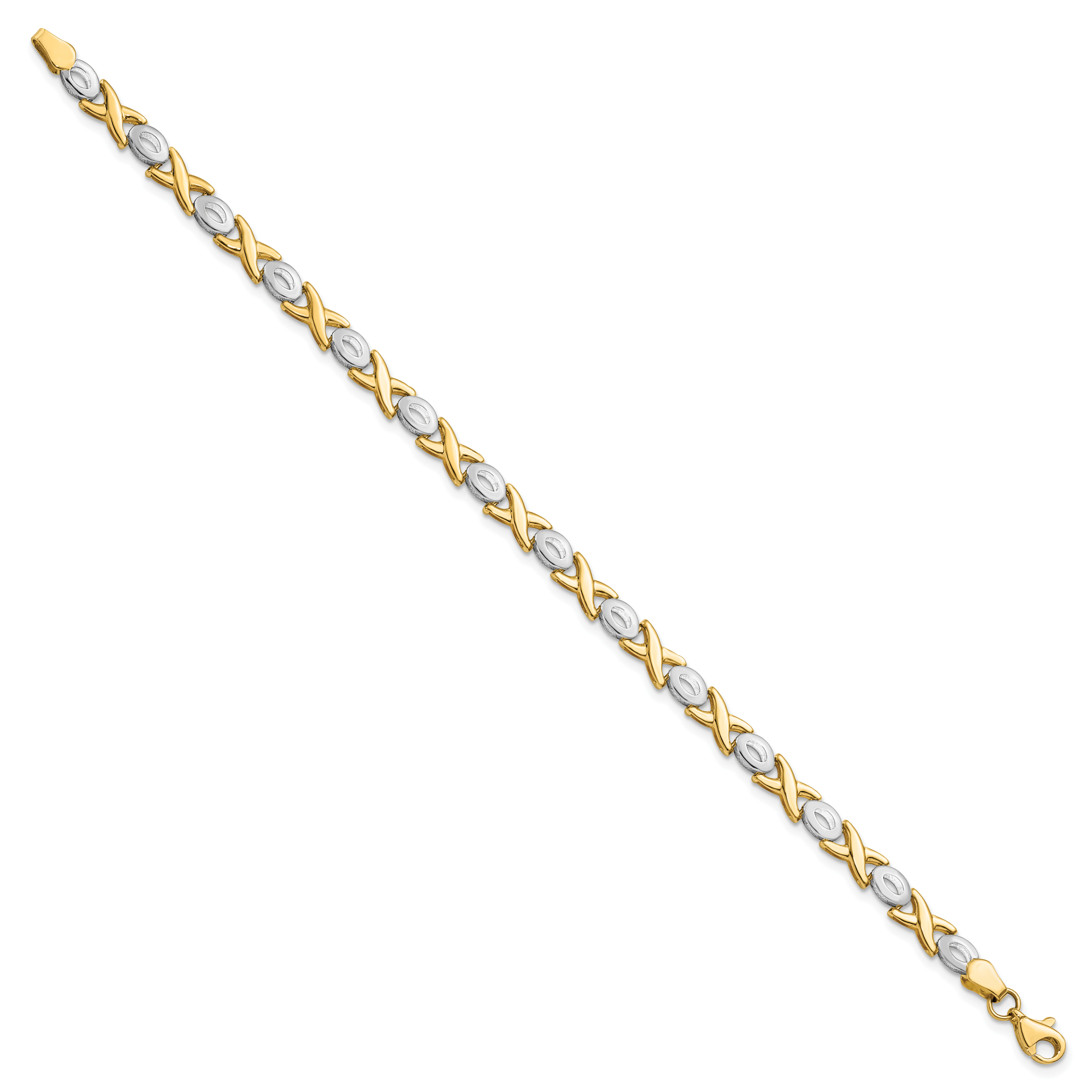 10K Two-tone Polished Bracelet