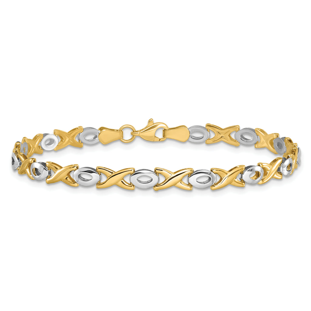 10K Two-tone Polished Bracelet