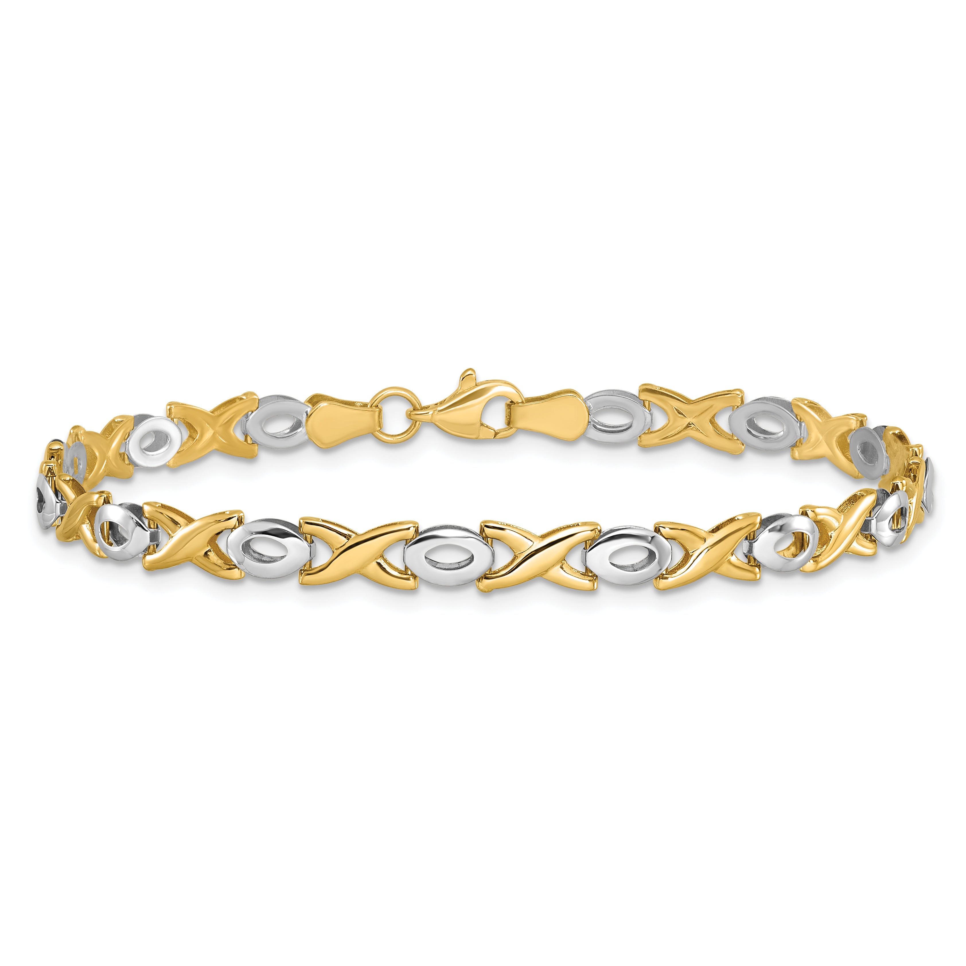 10K Two-tone Polished Bracelet