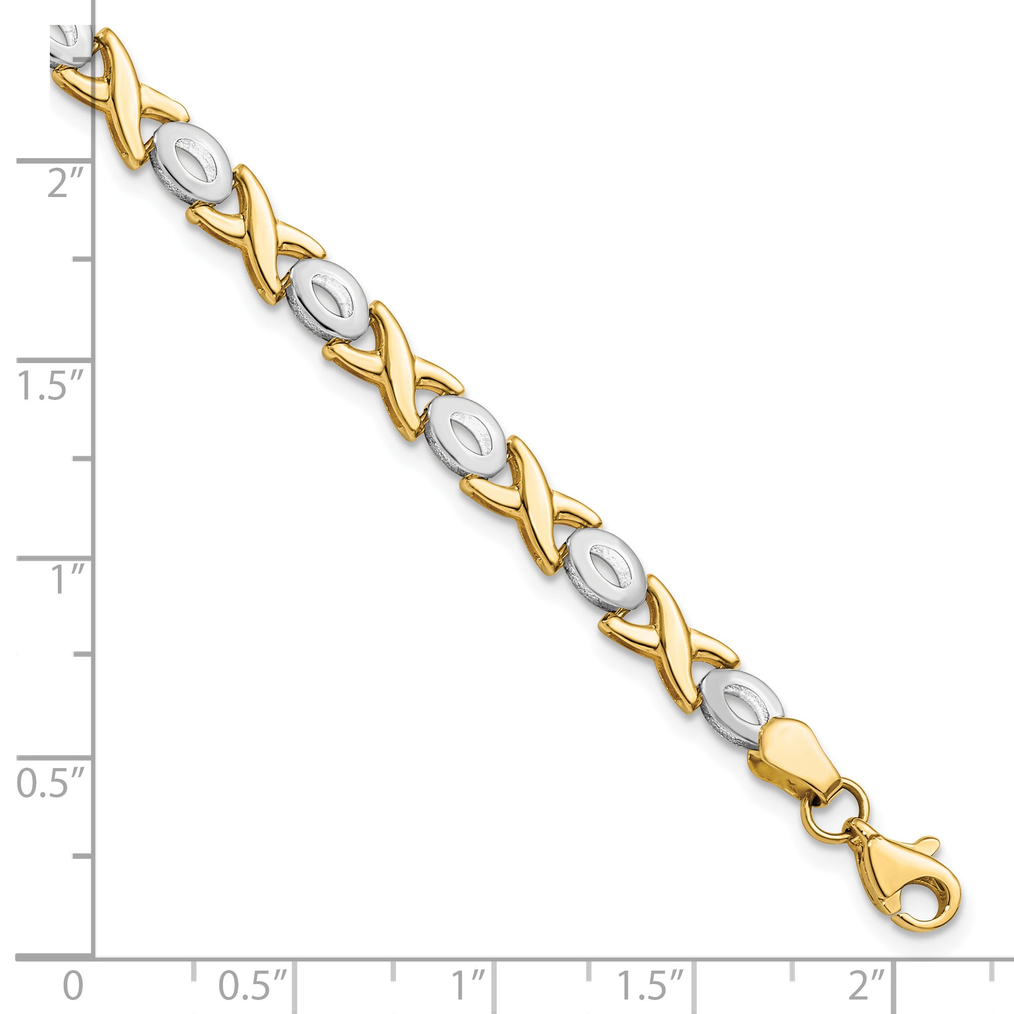10K Two-tone Polished Bracelet