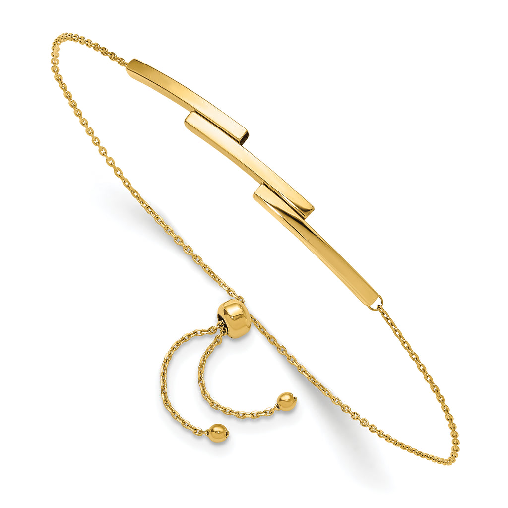 10K Polished Bar Adjustable Bracelet