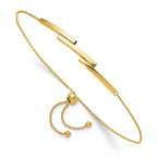 10K Polished Bar Adjustable Bracelet