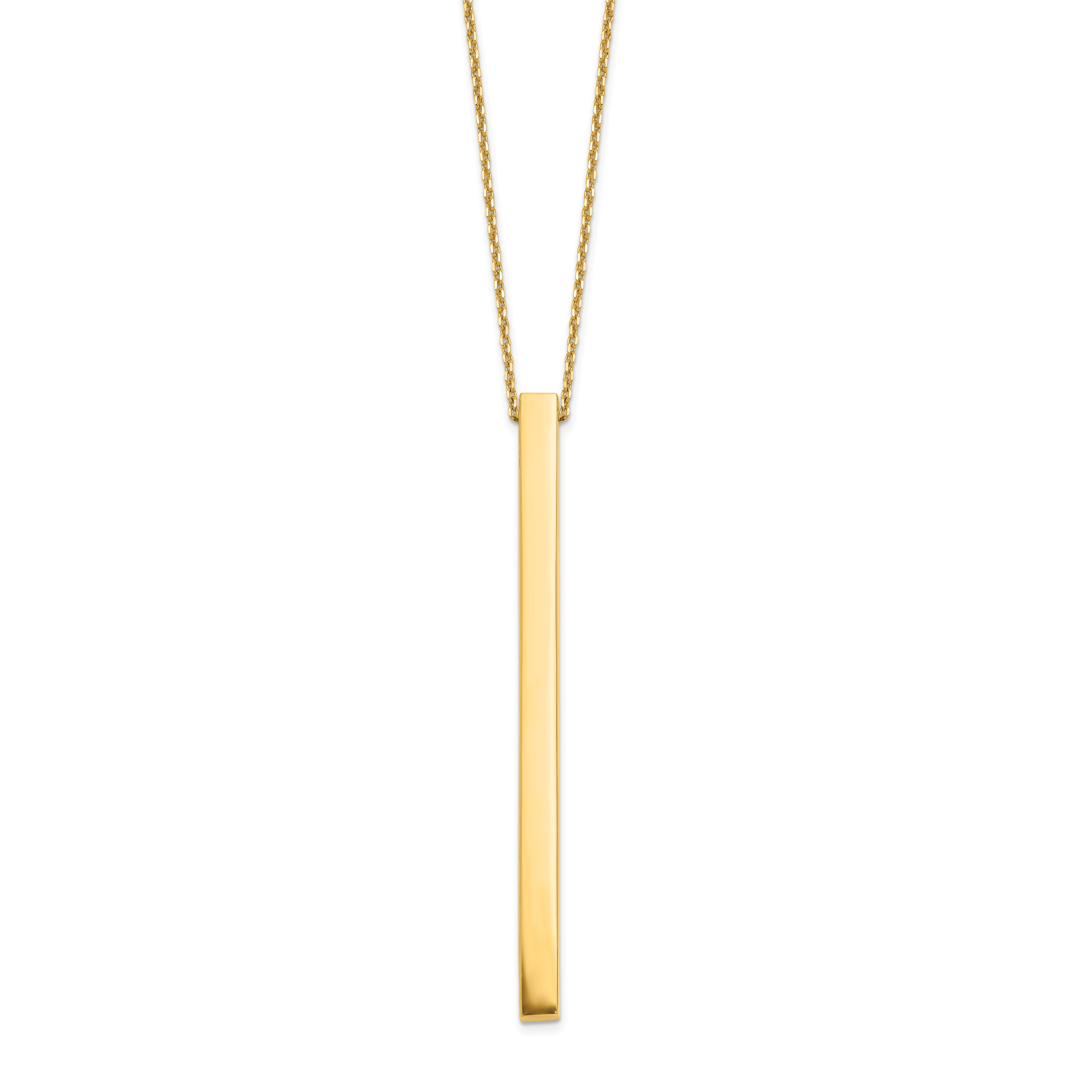 10K Polished Bar With 2 Inch Extention. Necklace