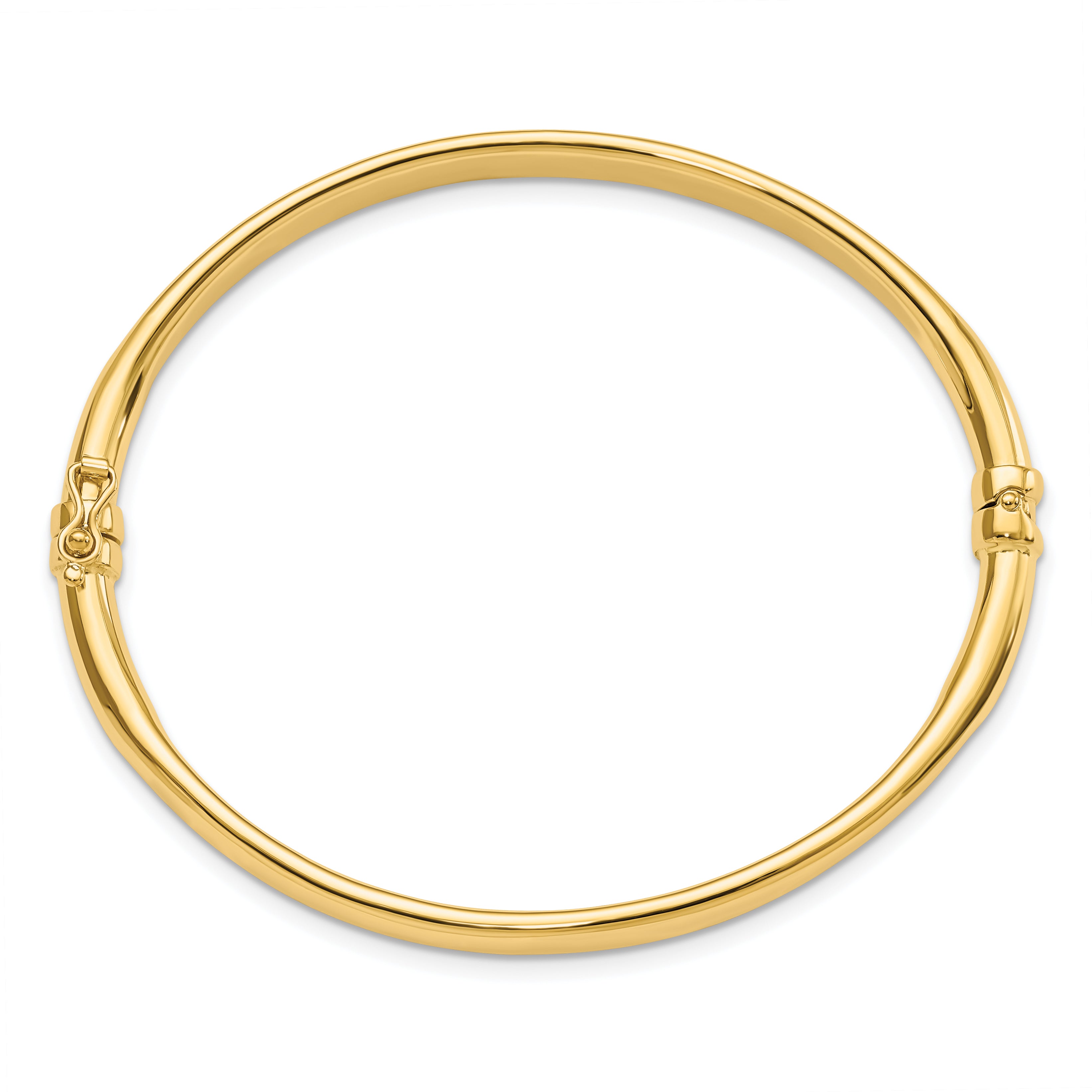 10K Polished Hinged Bangle
