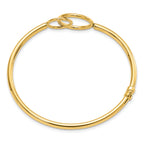 10K Polished Double Circled Hinged Bangle