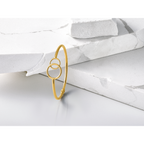 10K Polished Double Circled Hinged Bangle