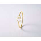 10K Polished Double Circled Hinged Bangle