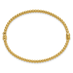 10K Polished Beaded Hinged Bangle