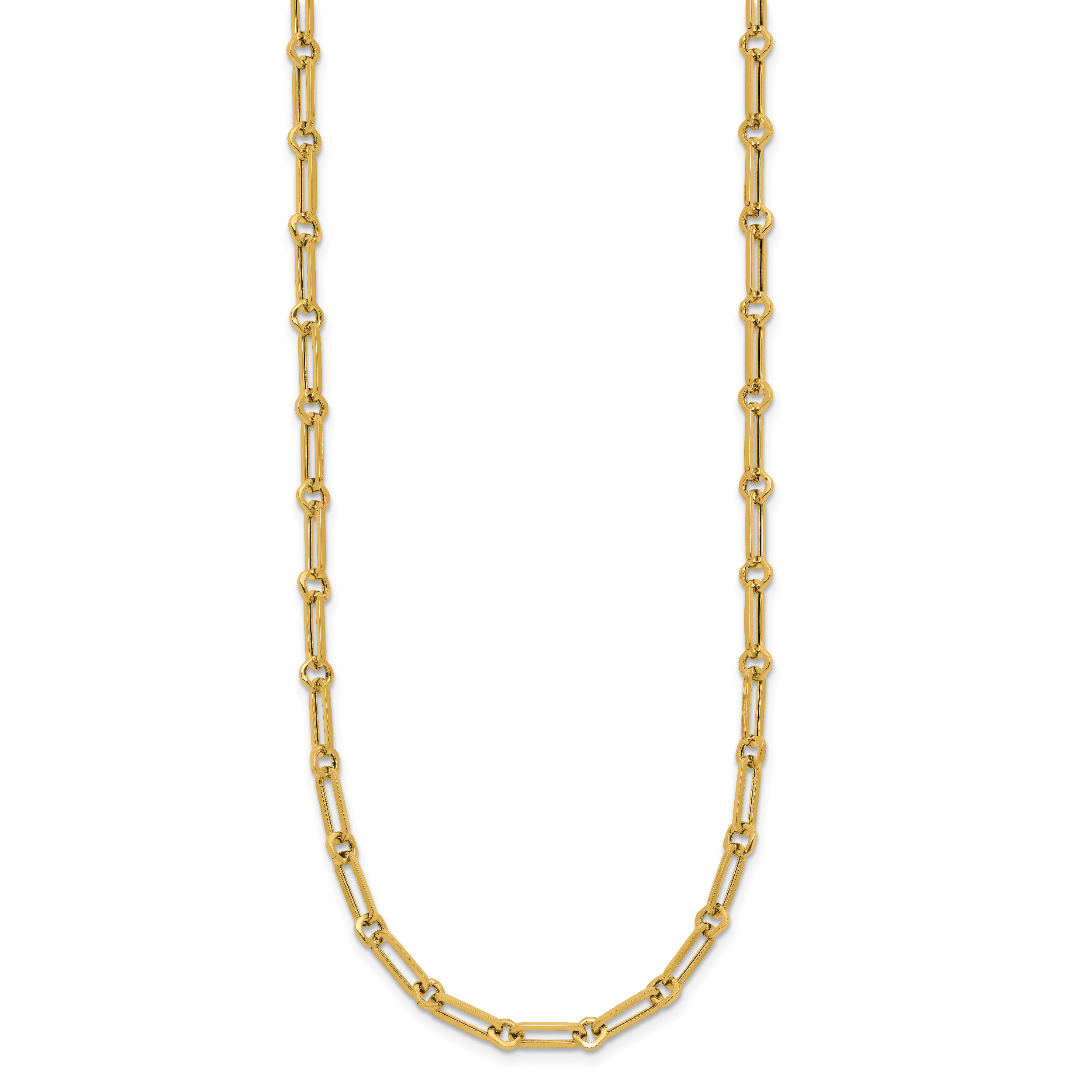 10K Yellow Gold Paperclip Chain Necklace, 18 in Secondary image