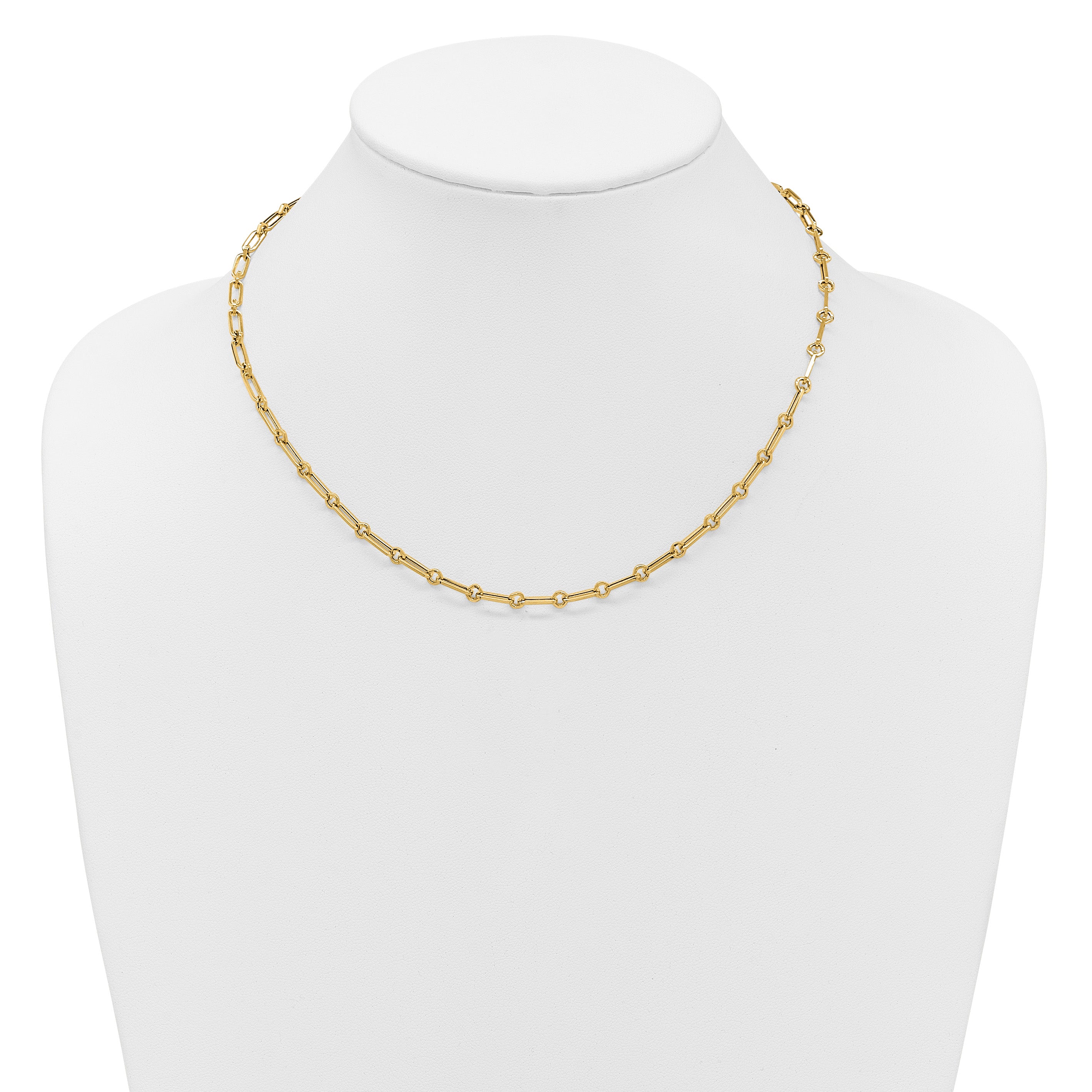 10K Yellow Gold Paperclip Chain Necklace, 18 in