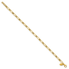 10K Polished Fancy Paperclip Link Bracelet
