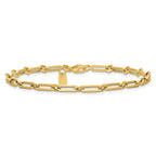 10K Polished Fancy Paperclip Link Bracelet