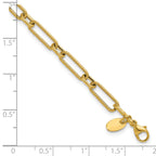 10K Polished and Textured 4.2mm Fancy Link Bracelet