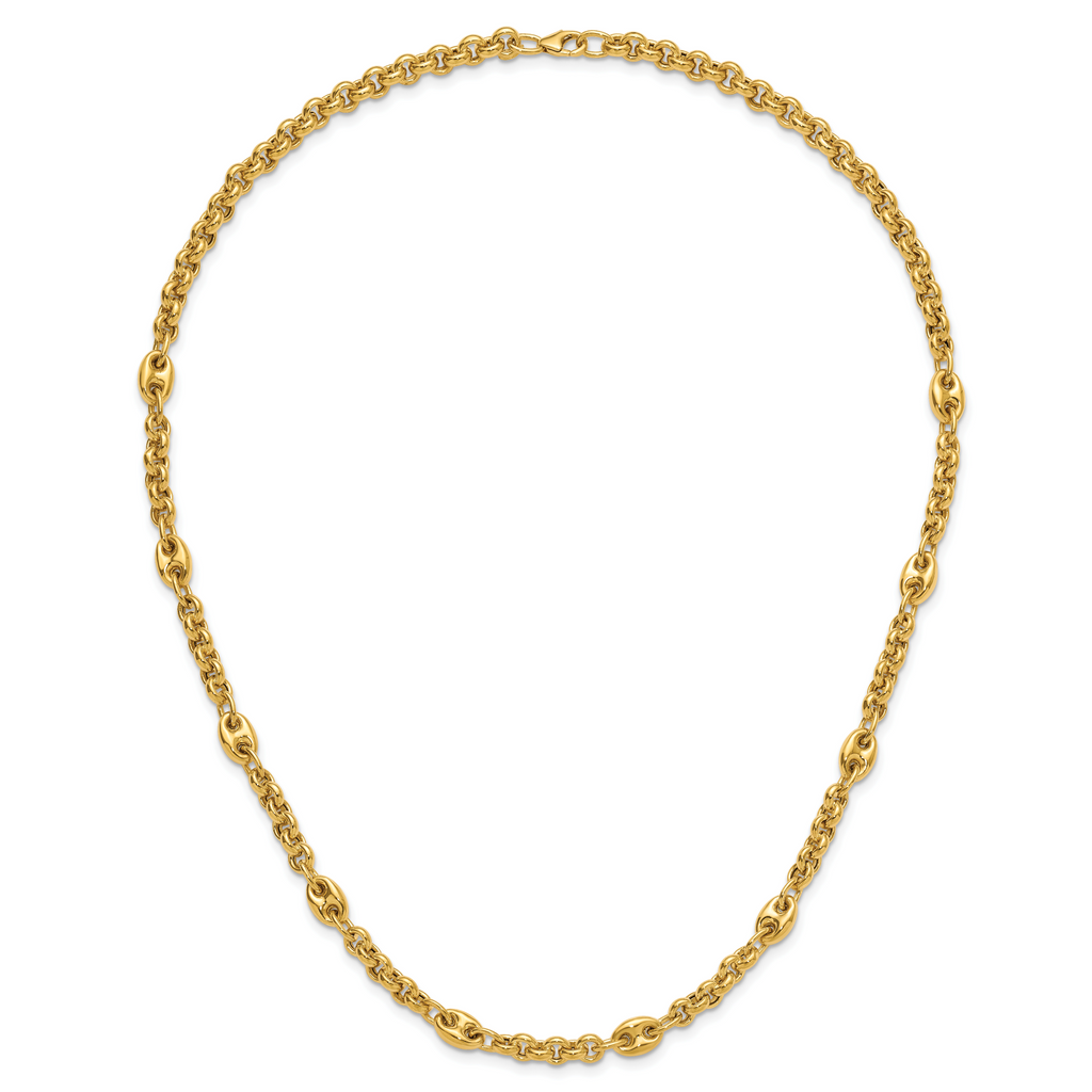 10K Yellow Gold Rolo Chain Necklace, 18 in