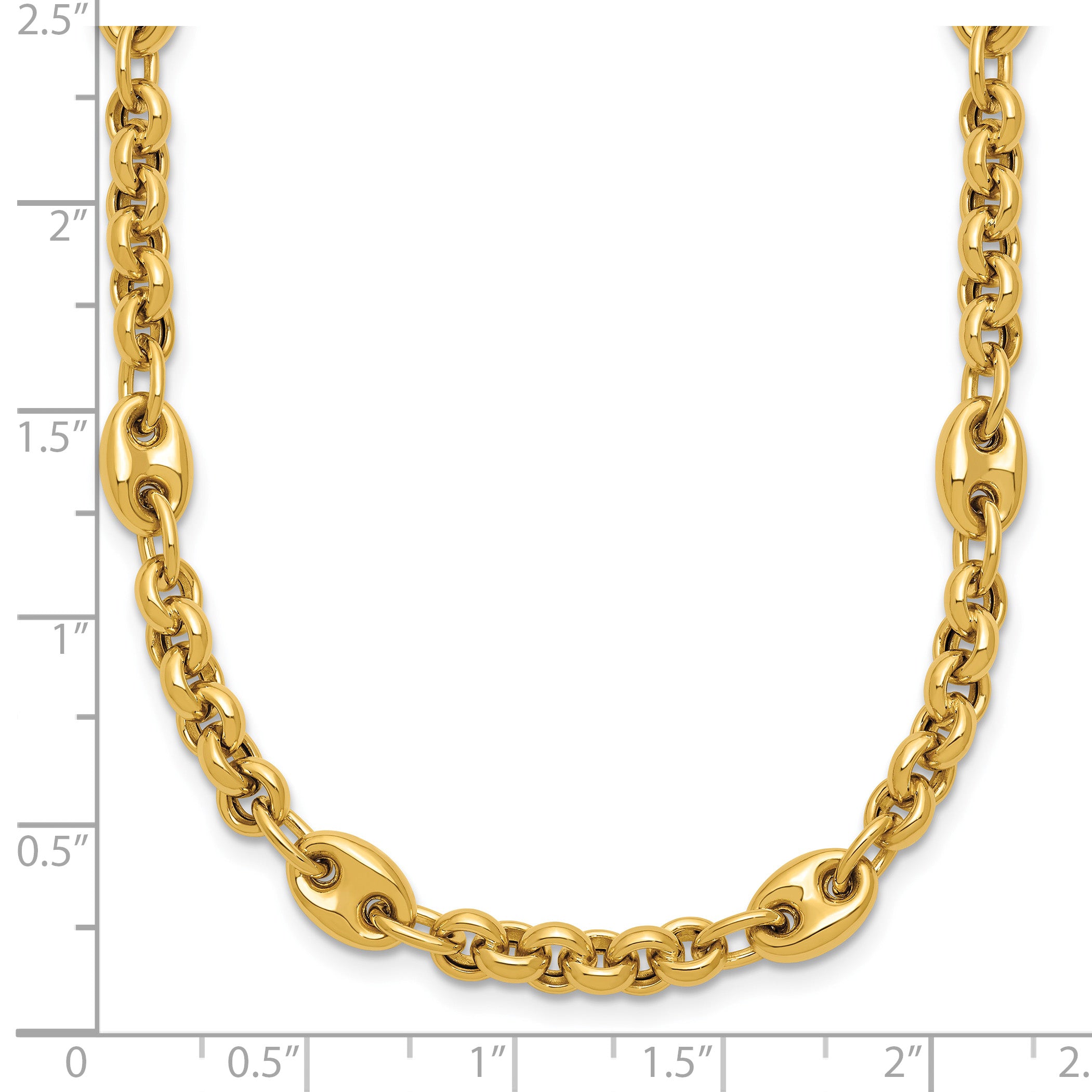 10K Yellow Gold Rolo Chain Necklace, 18 in