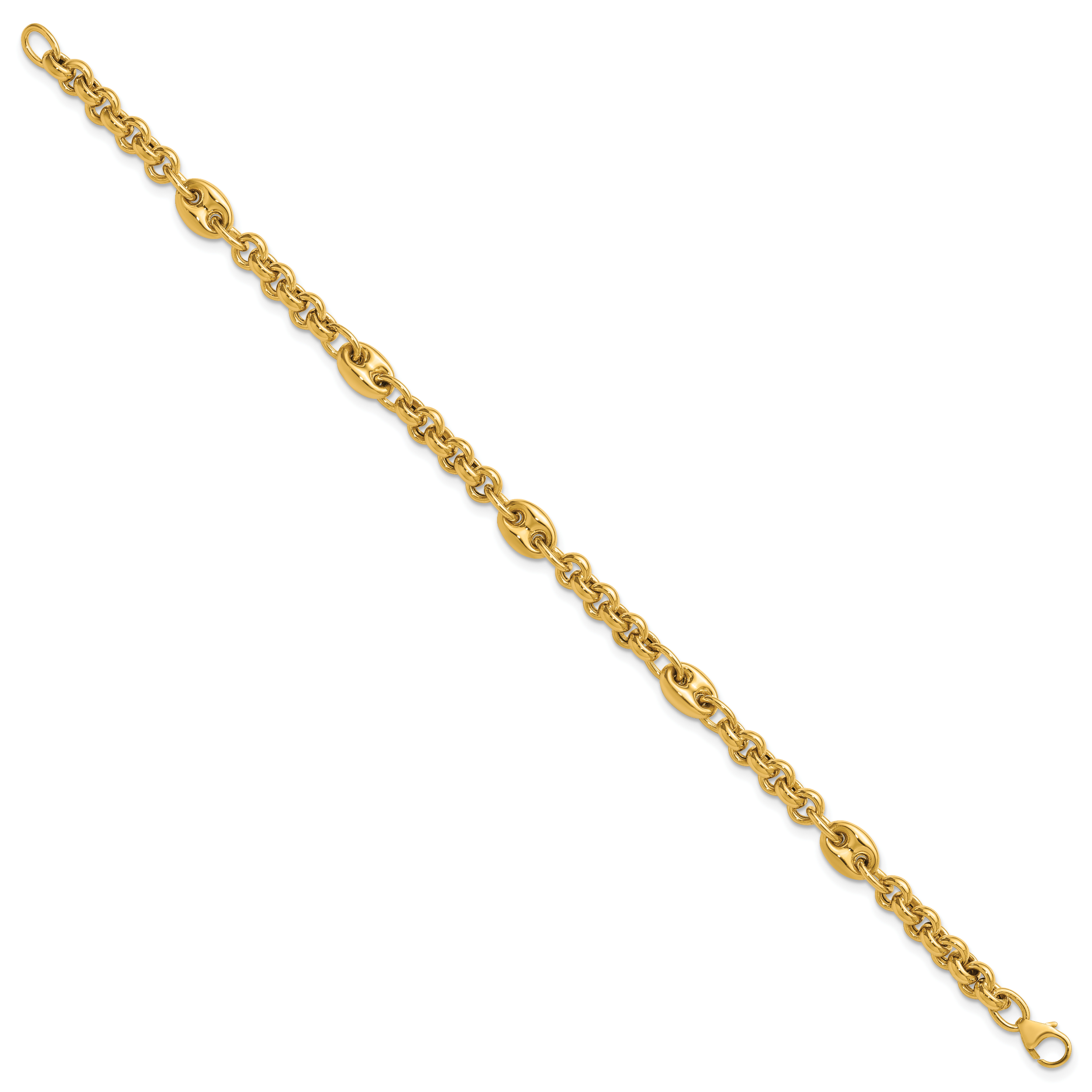 10K Yellow Gold Polished Bracelet, 7.5 in