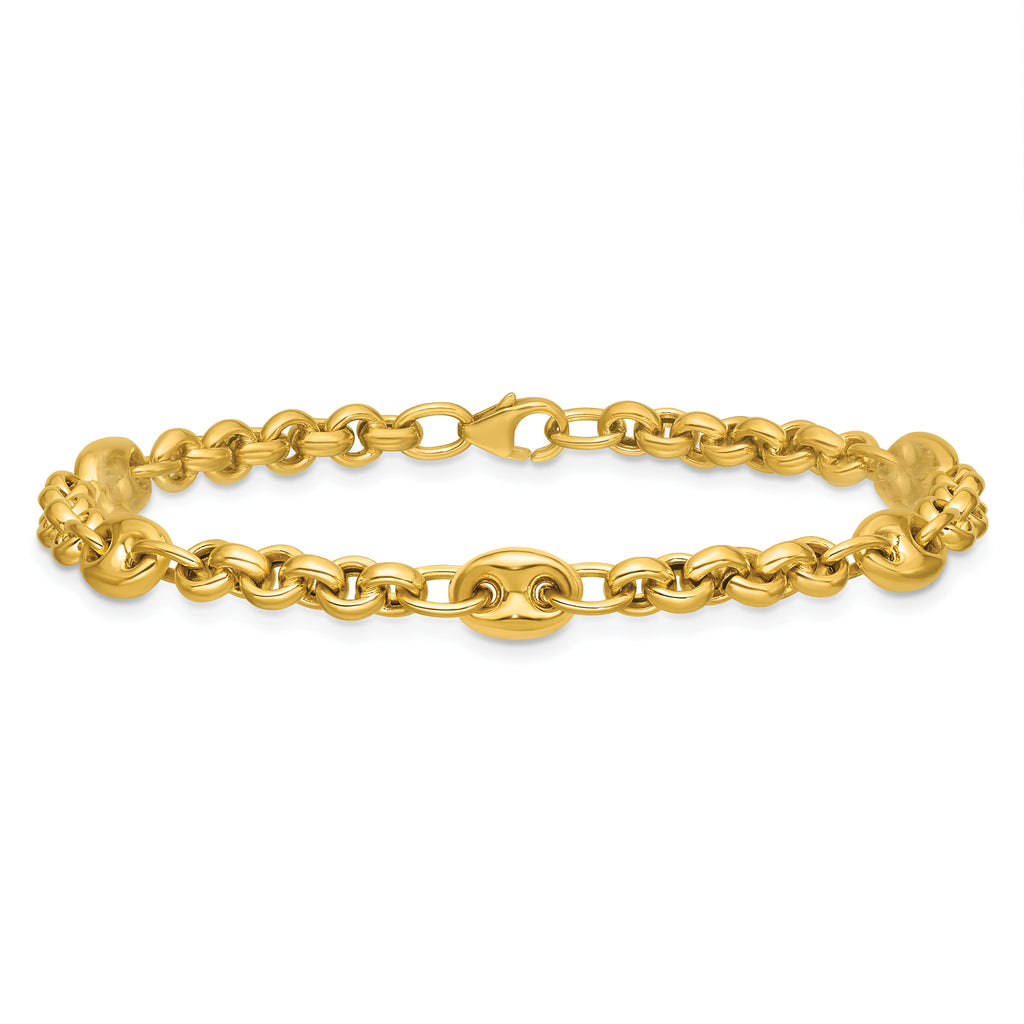 10K Yellow Gold Polished Bracelet, 7.5 in