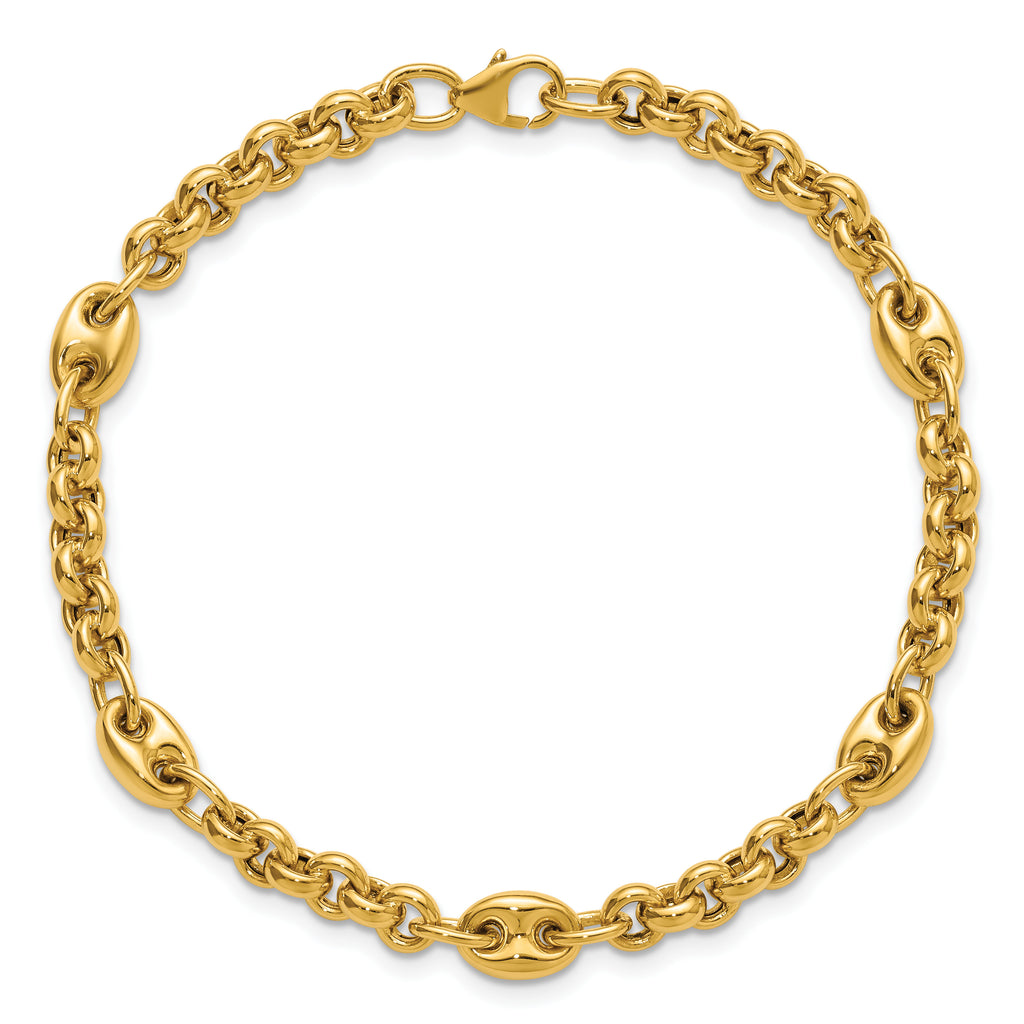 10K Yellow Gold Polished Bracelet, 7.5 in