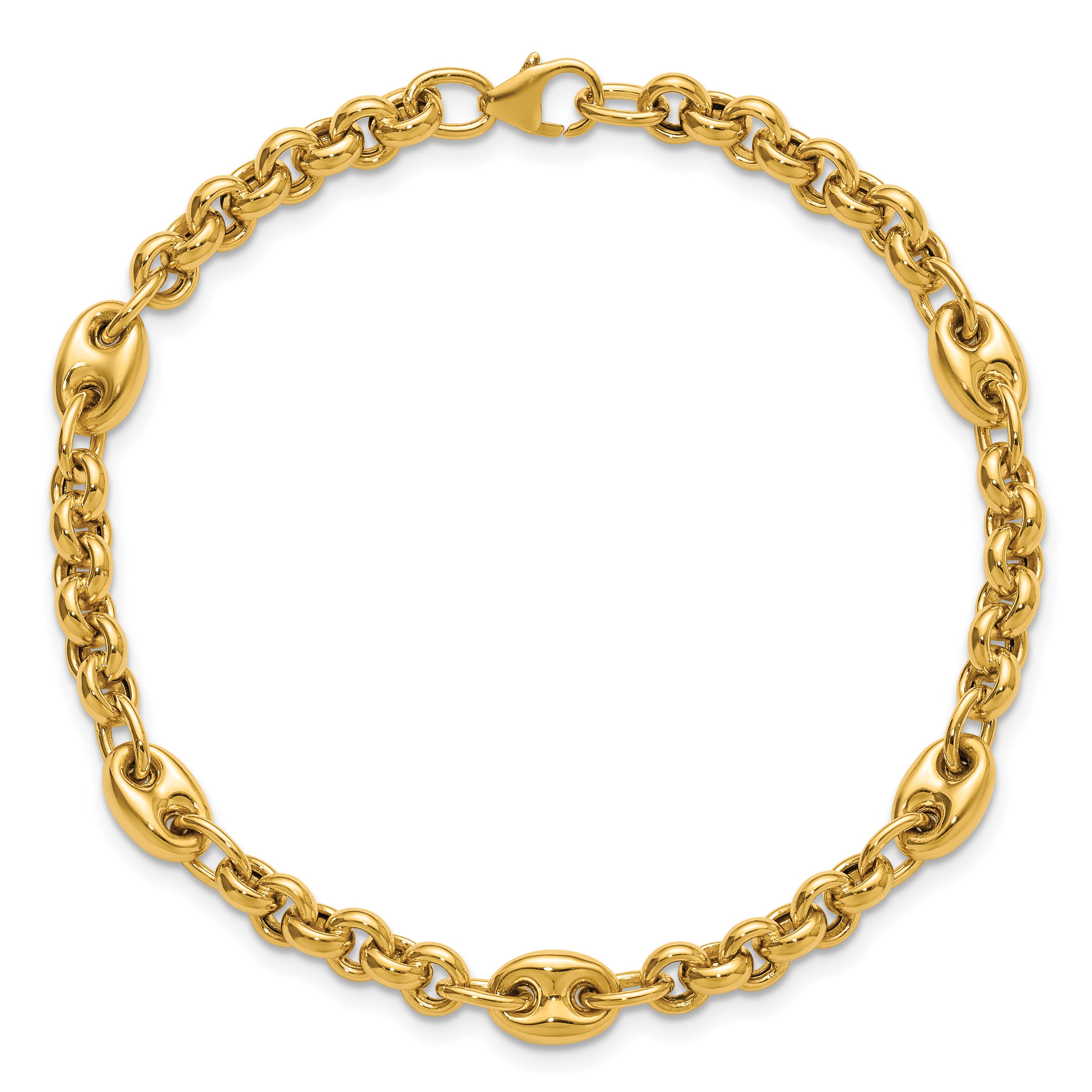 10K Yellow Gold Polished Bracelet, 7.5 in