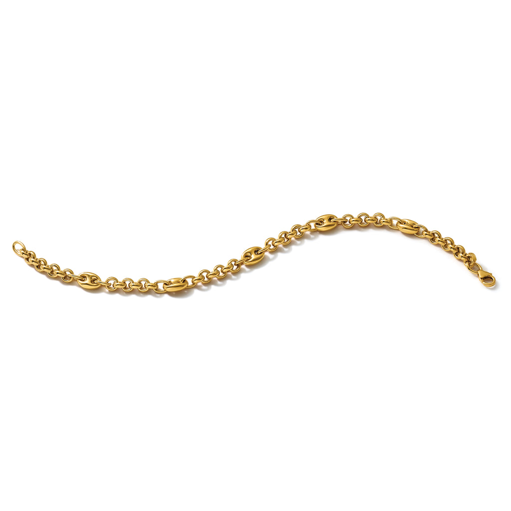 10K Yellow Gold Polished Bracelet, 7.5 in