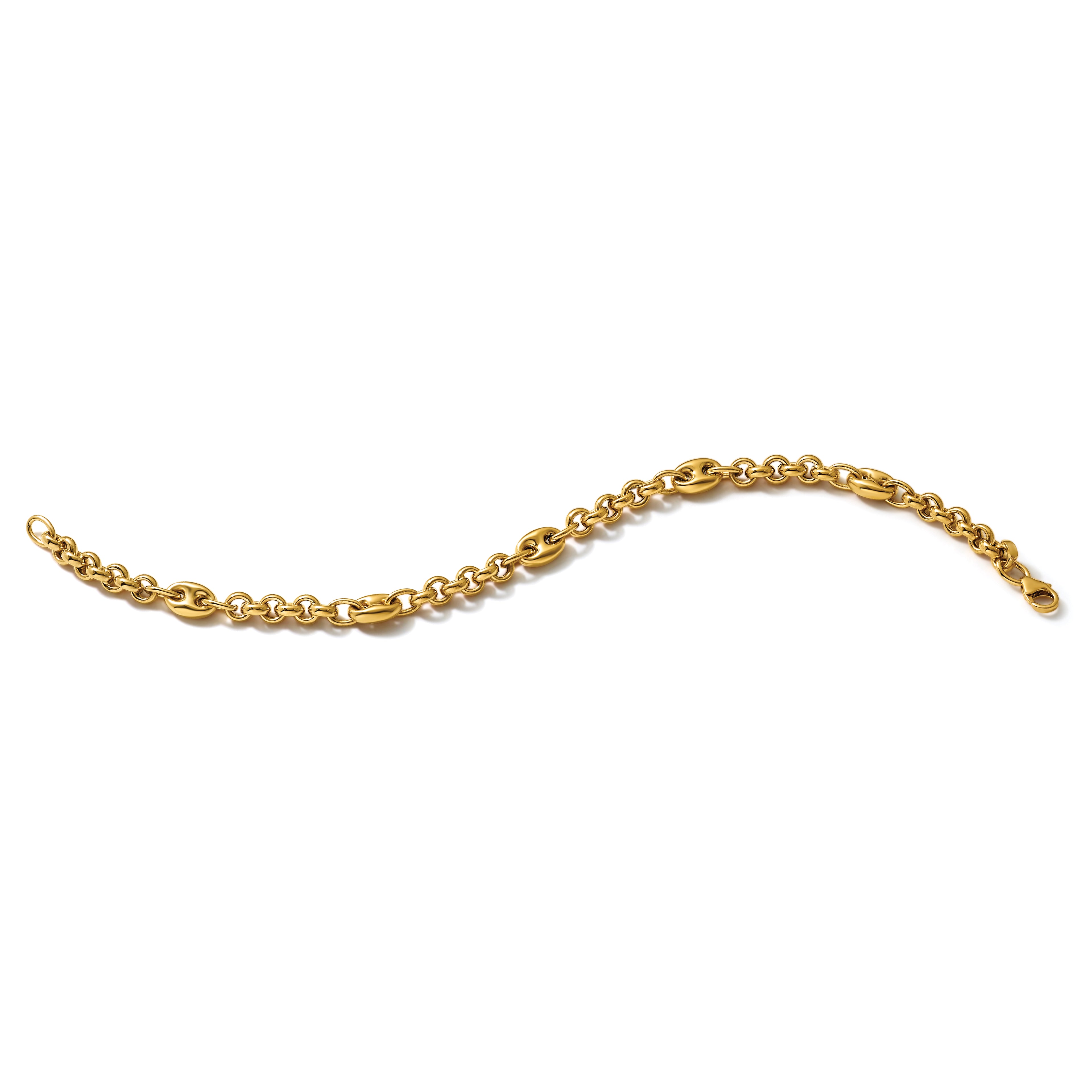 10K Yellow Gold Polished Bracelet, 7.5 in