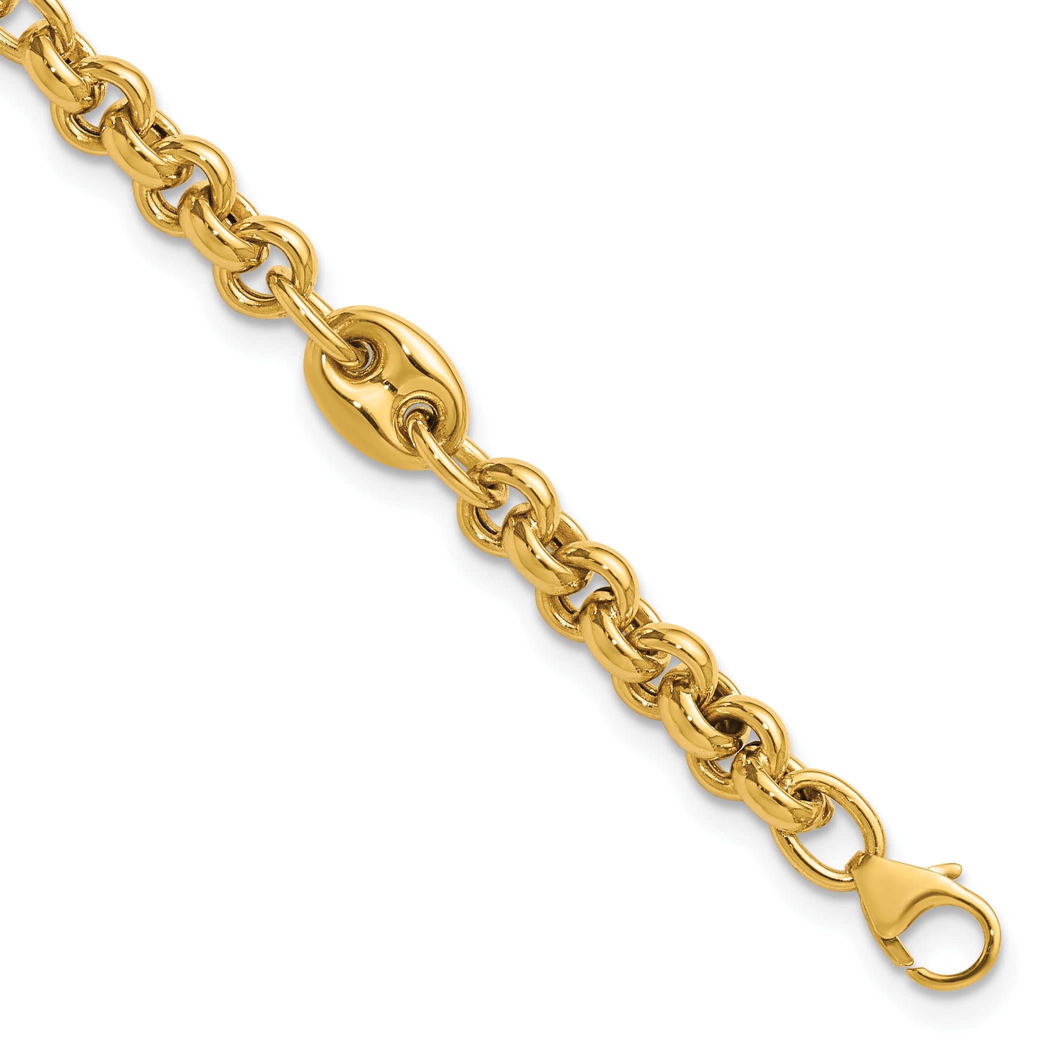 10K Yellow Gold Polished Bracelet, 7.5 in