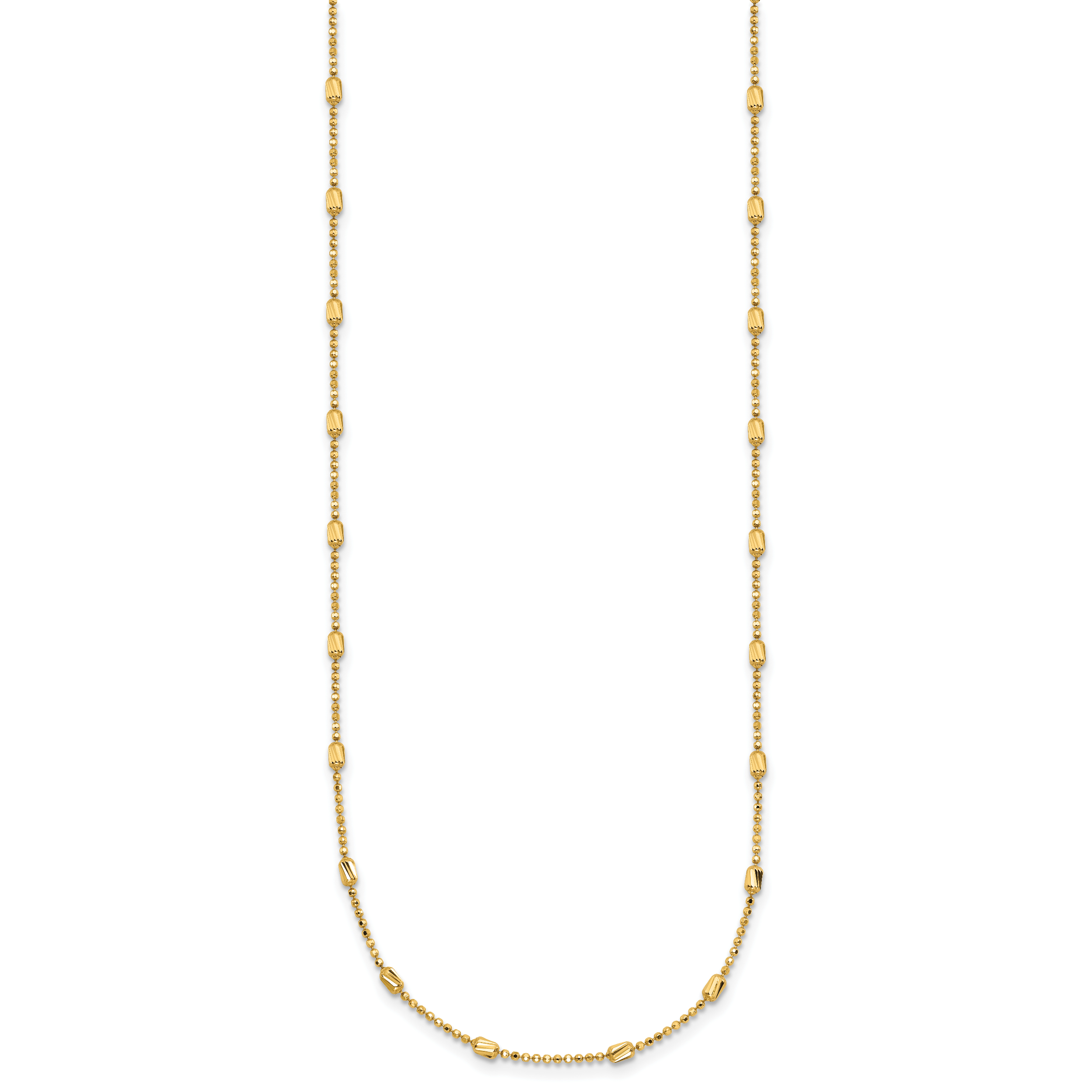 10K Yellow Gold Beaded Ball Ball Chain Necklace, 17.5 in Secondary image
