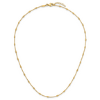10K Yellow Gold Beaded Ball Ball Chain Necklace, 17.5 in