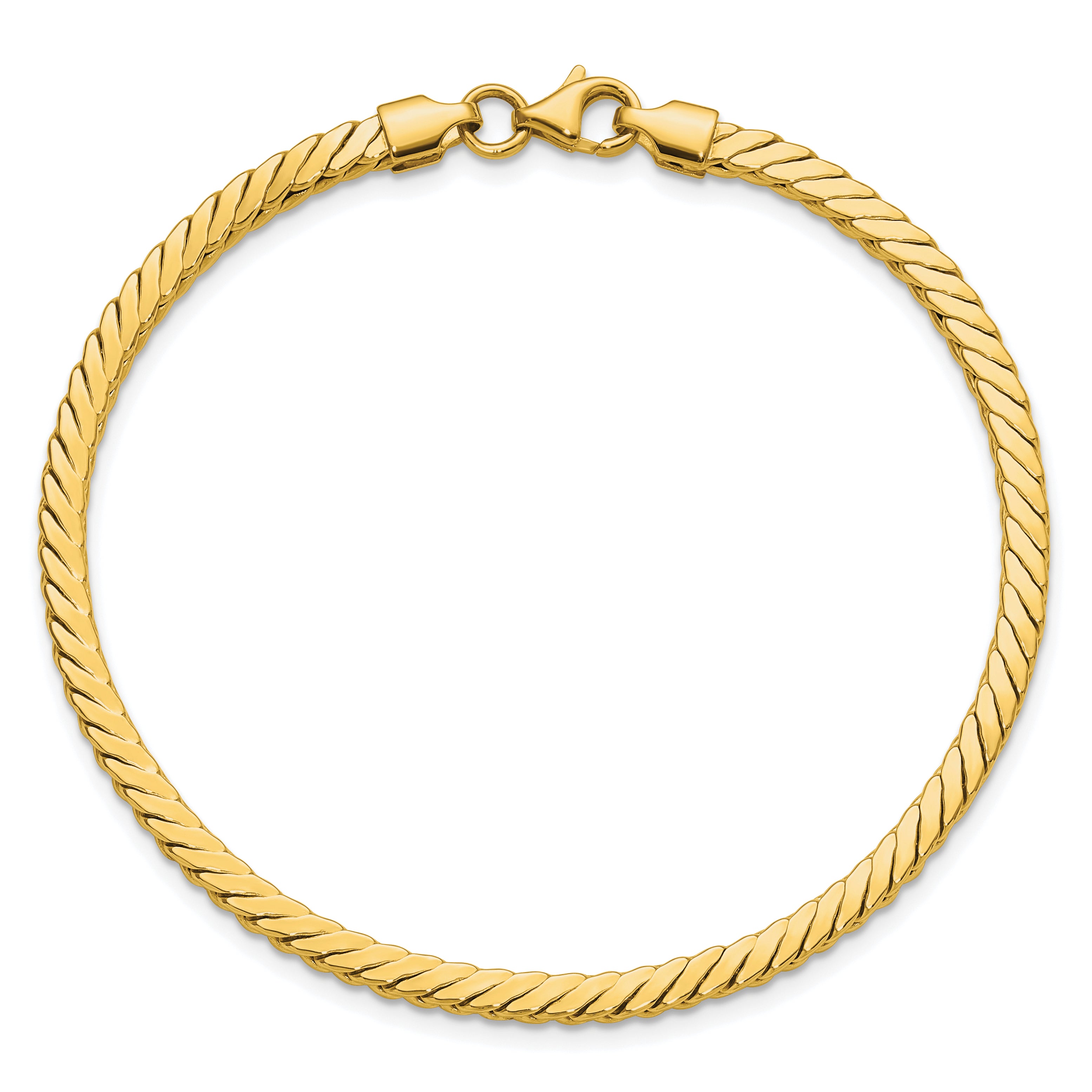 10K Yellow Gold Polished Bracelet, 7.5 in