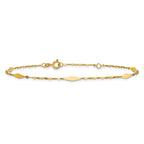 10K Yellow Gold Polished Anklet, 10 in