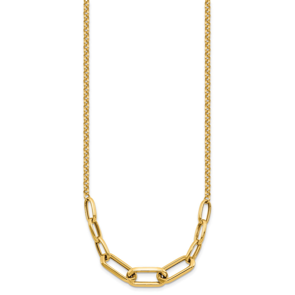 10K Yellow Gold Rolo Chain Necklace, 18 in