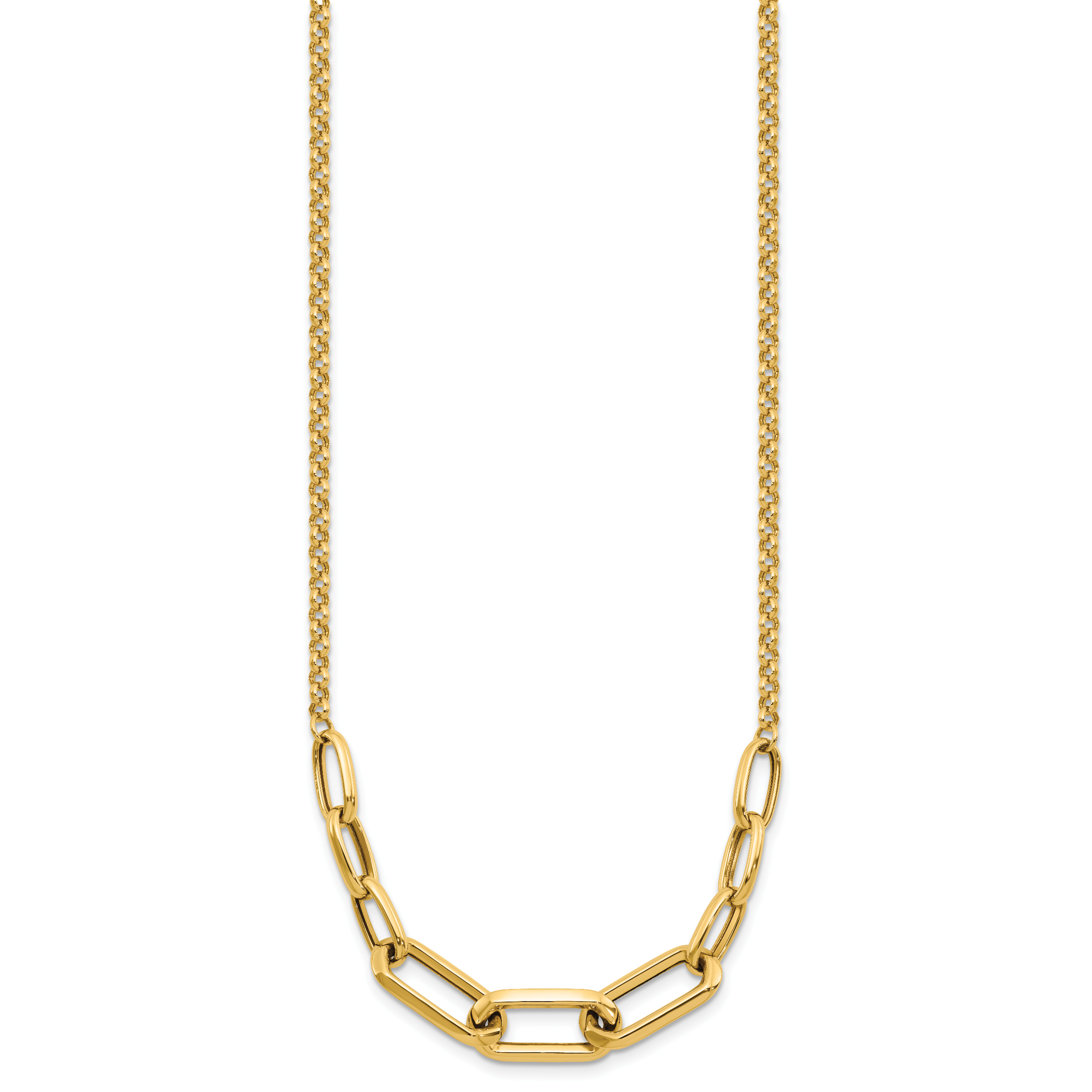 10K Yellow Gold Rolo Chain Necklace, 18 in