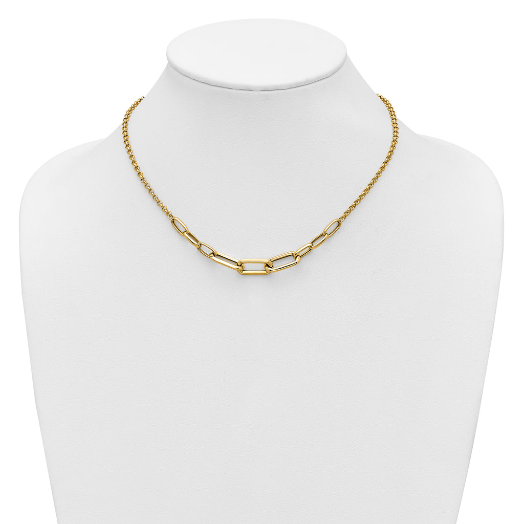 10K Yellow Gold Rolo Chain Necklace, 18 in