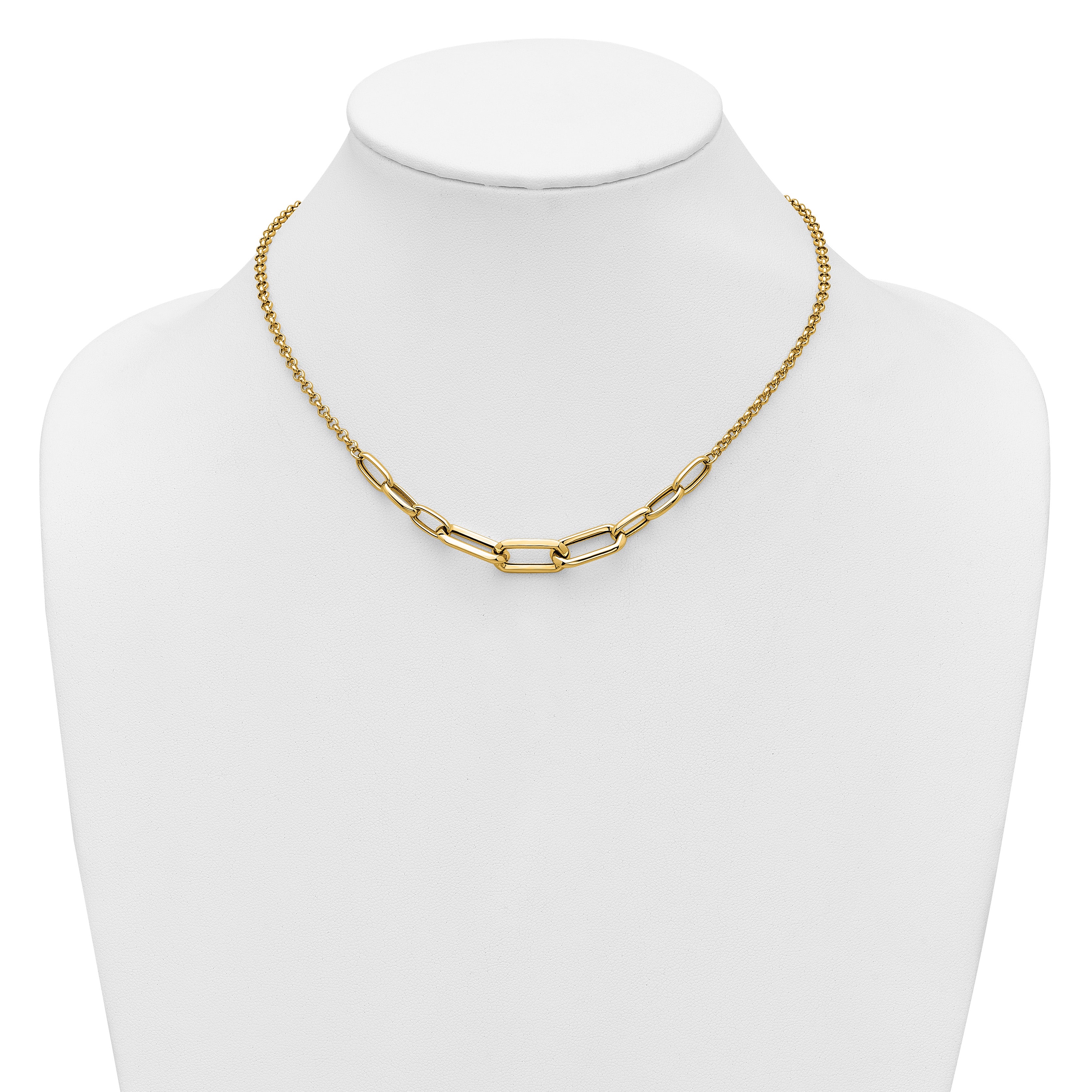 10K Yellow Gold Rolo Chain Necklace, 18 in