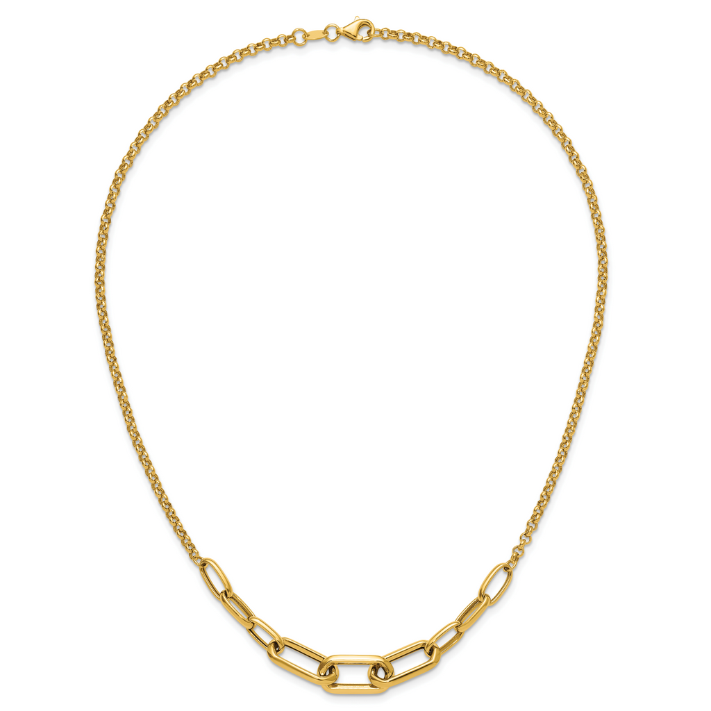 10K Yellow Gold Rolo Chain Necklace, 18 in