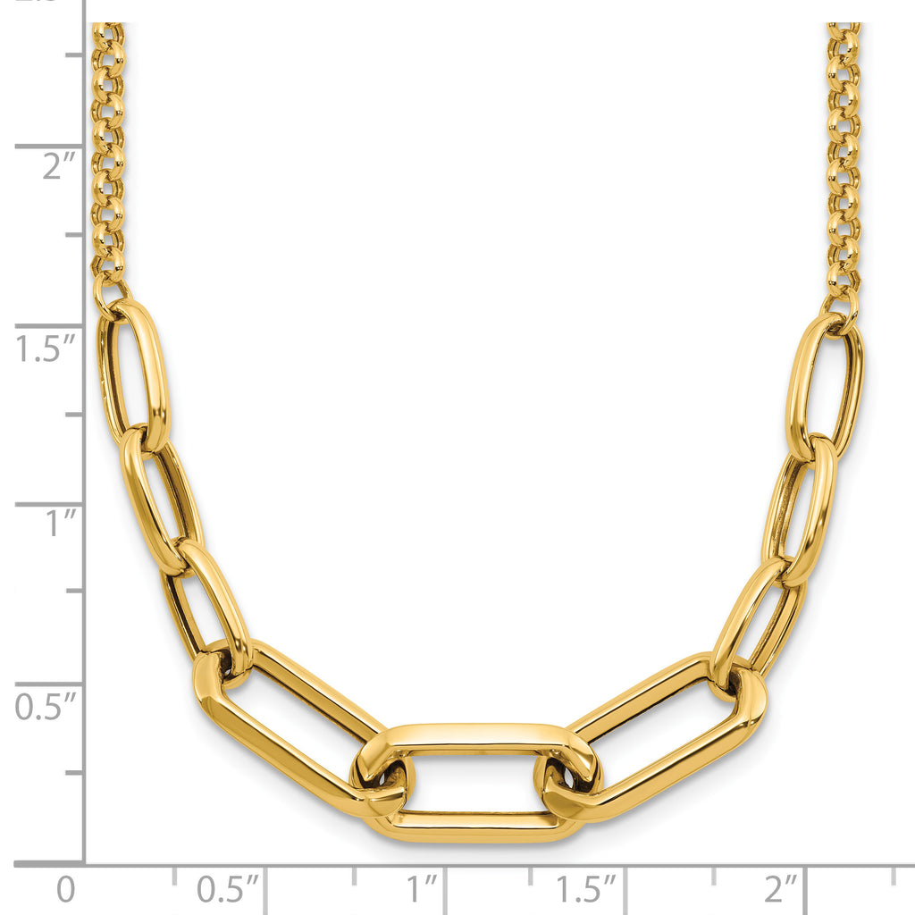 10K Yellow Gold Rolo Chain Necklace, 18 in