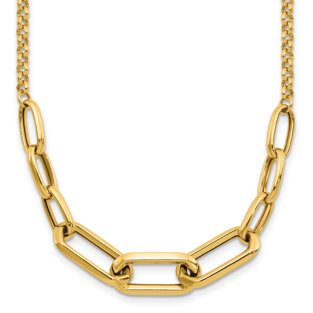 10K Yellow Gold Rolo Chain Necklace, 18 in