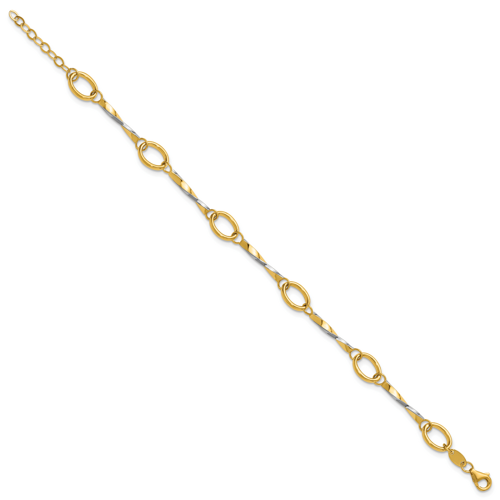 10K Yellow Gold Polished Bracelet, 7.5 in
