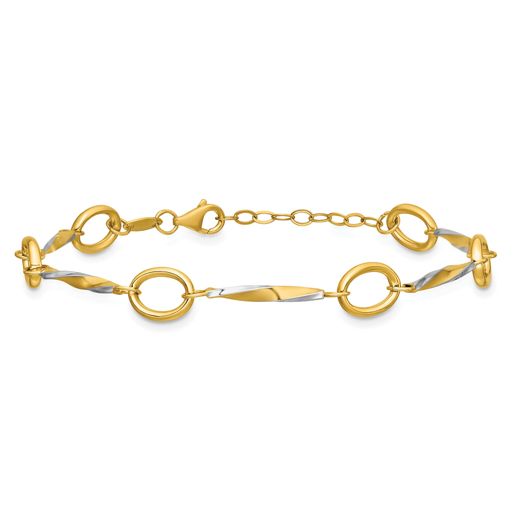 10K Yellow Gold Polished Bracelet, 7.5 in