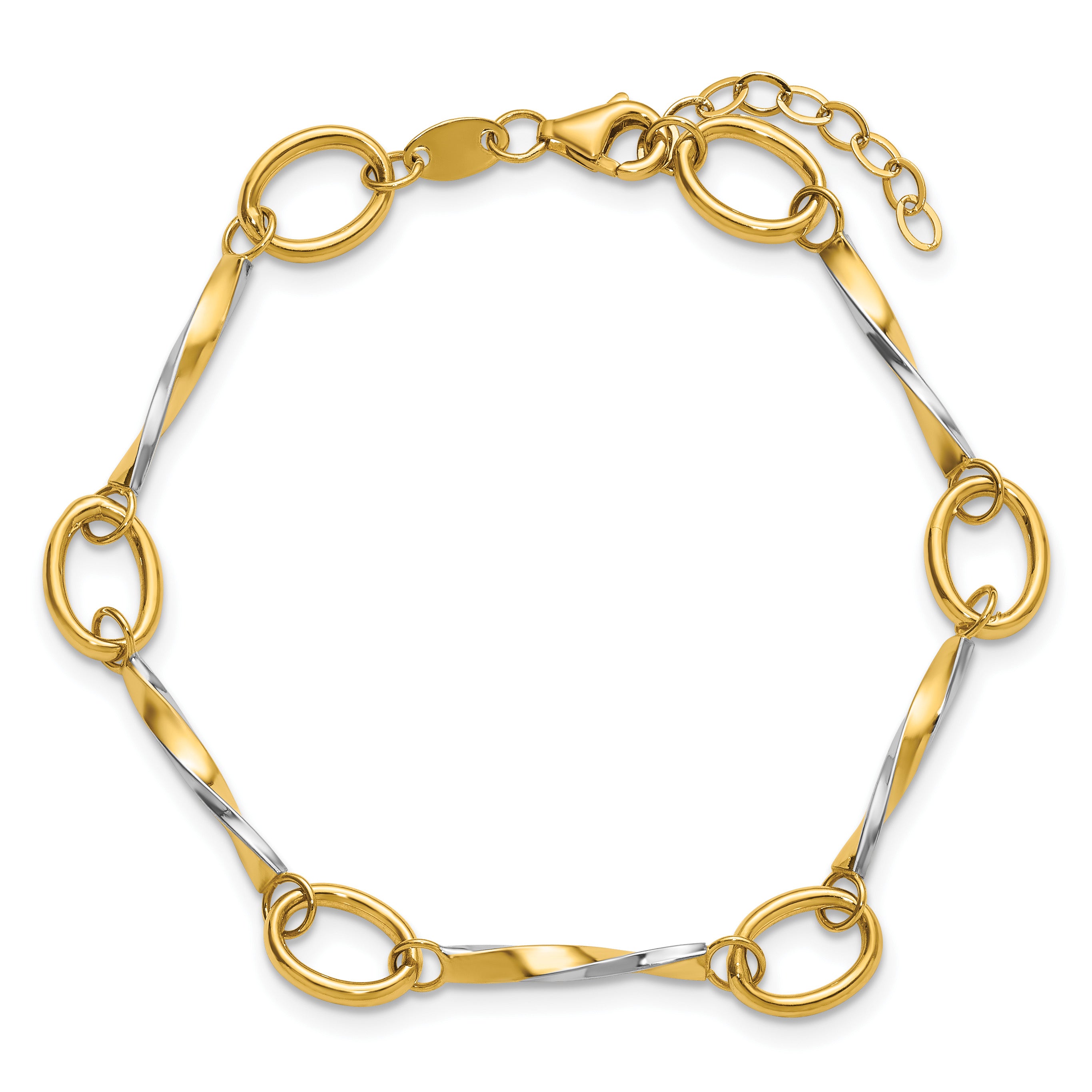 10K Yellow Gold Polished Bracelet, 7.5 in