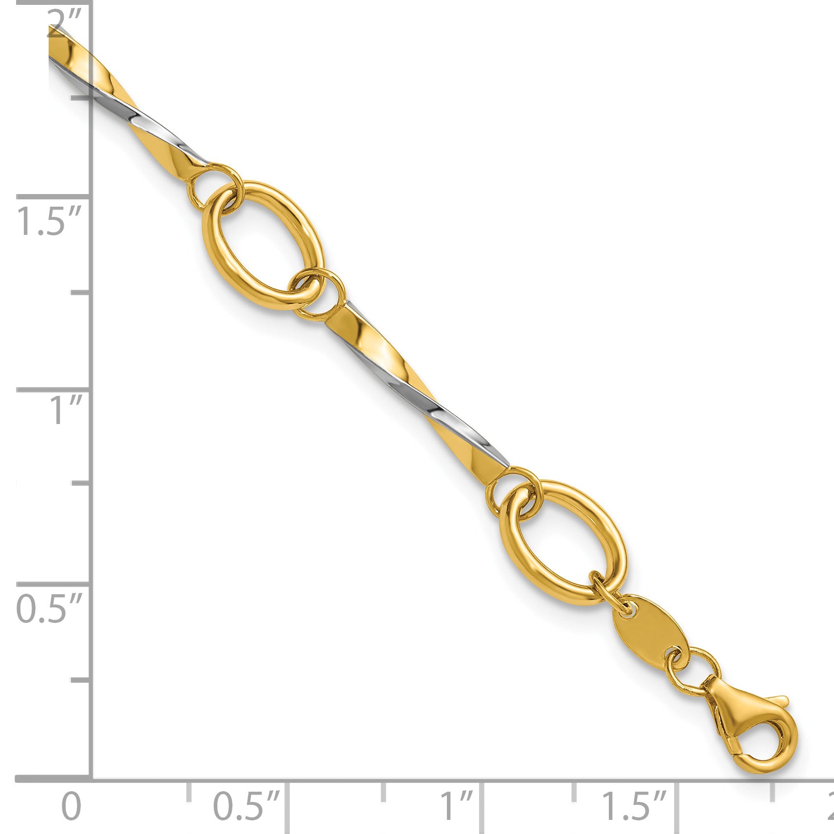 10K Yellow Gold Polished Bracelet, 7.5 in