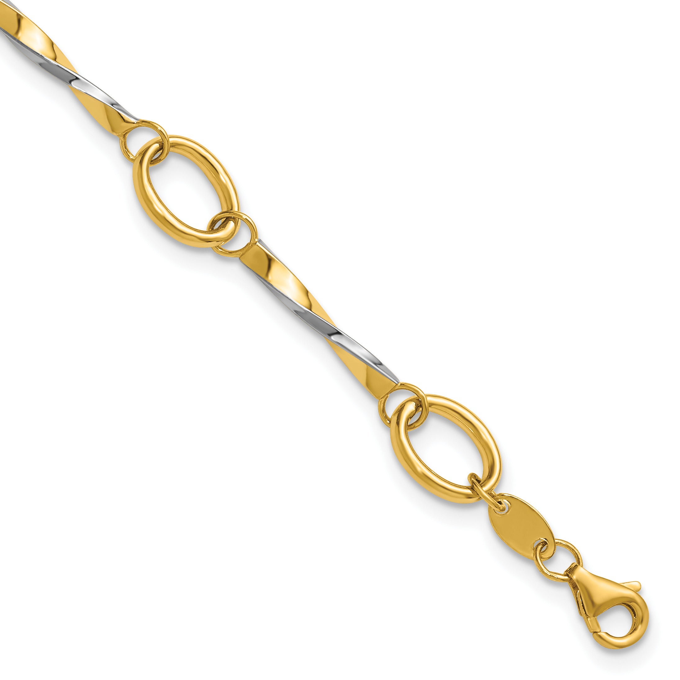 10K Yellow Gold Polished Bracelet, 7.5 in