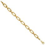 10K Yellow Gold Textured Link Bracelet, 7.5 in