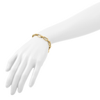 10K Yellow Gold Textured Link Bracelet, 7.5 in