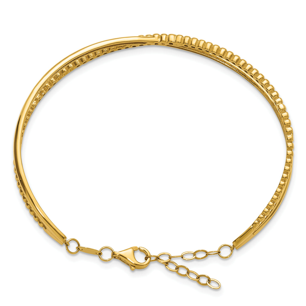 10K Yellow Gold Beaded Bangle Bracelet
