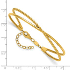 10K Yellow Gold Beaded Bangle Bracelet