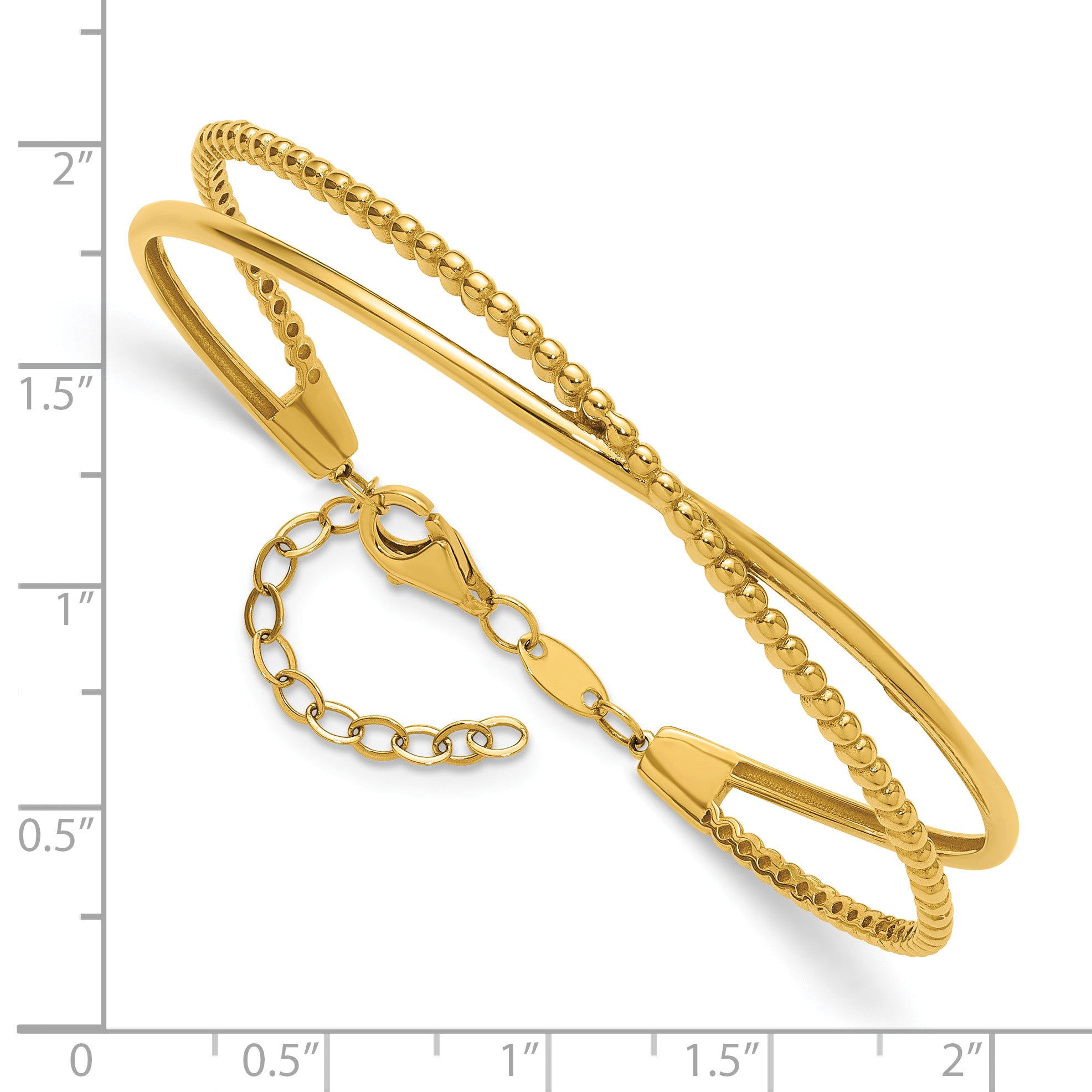 10K Yellow Gold Beaded Bangle Bracelet